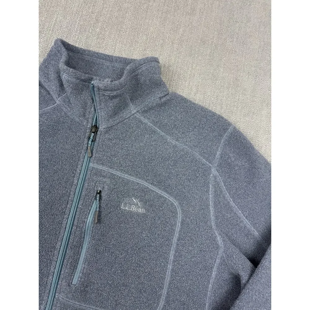 L.L. Bean Fleece Jacket Men’s LT Tall Blue Full Zip Slightly Fitted Hiking Coat